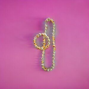 Sunflower ceramic beaded Set Necklace/Bracelet